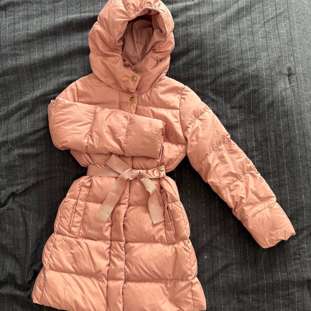 Crewcuts J Crew Blush Pink Long Hooded Down Puffer Coat Size 12
